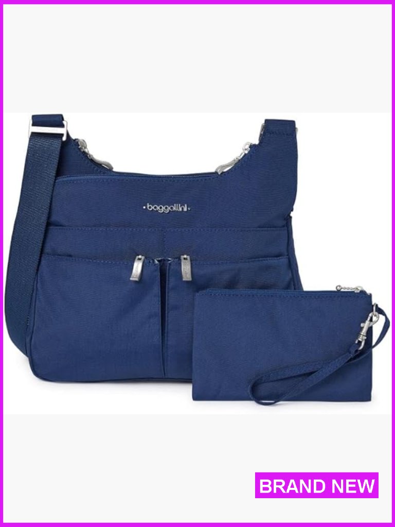 Lightweight Water-Resistant Nylon Crossbody Travel Bag With Rfid Protection